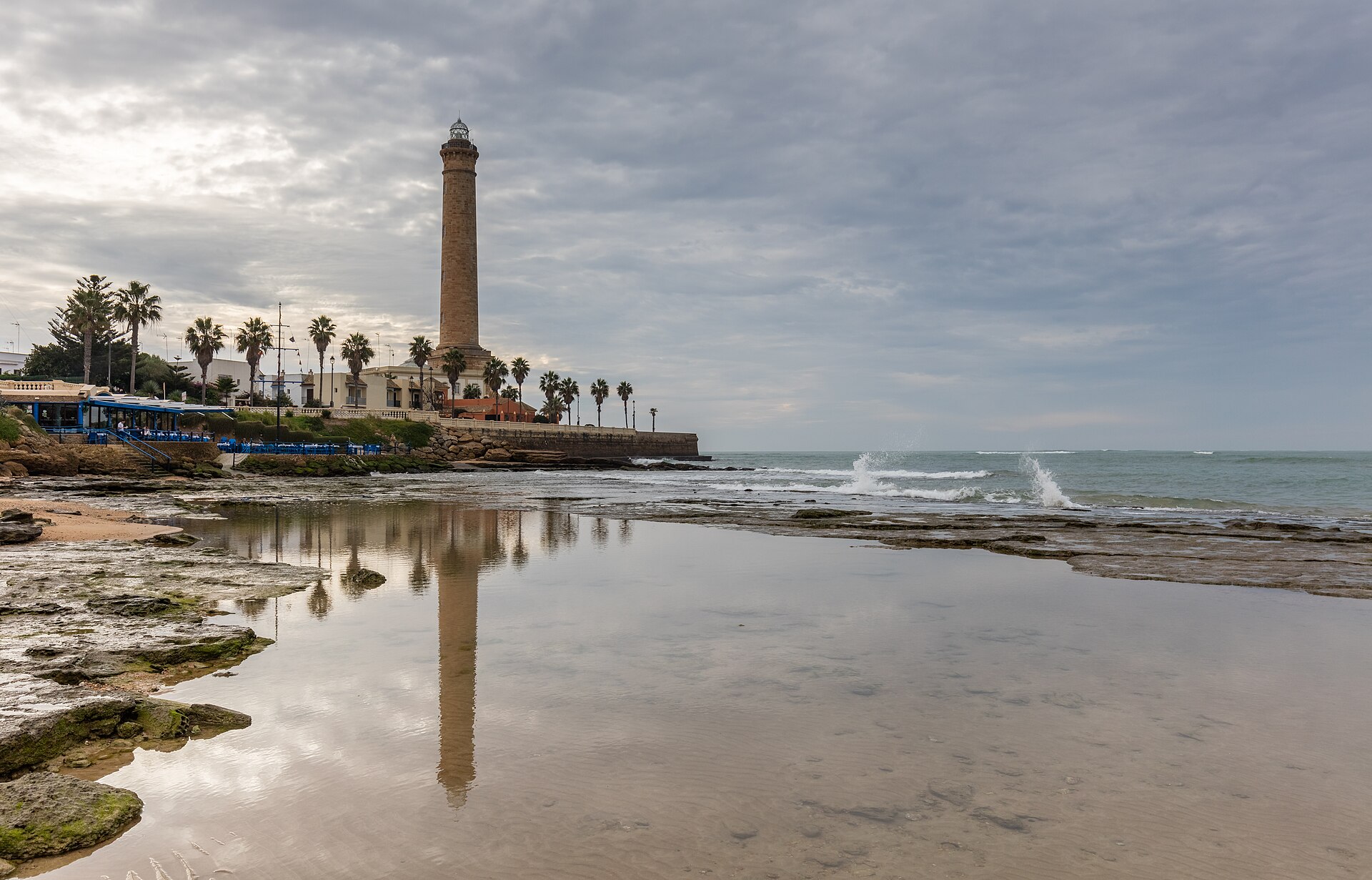 Chipiona lighthouse, Spain's tallest, above the Atlantic on the Costa Noroeste of Cádiz — explore it with Andaluciatours.