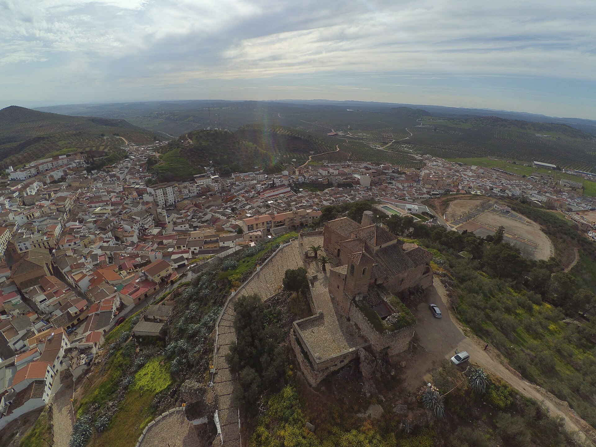 Aerial view of the town of Vilches, El Condado, Jaén province, Andalucía | Andaluciatours