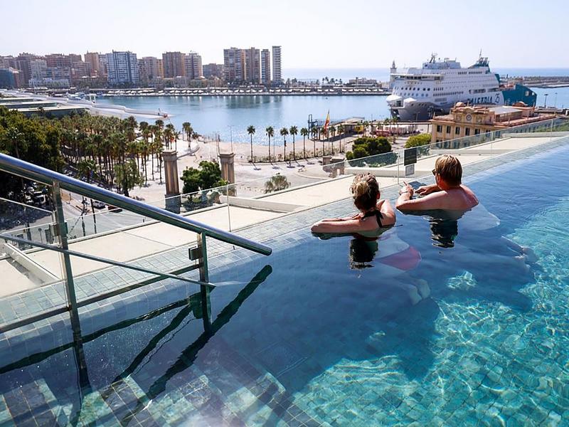 Rooftop view over Málaga’s palm-lined port | Andaluciatours